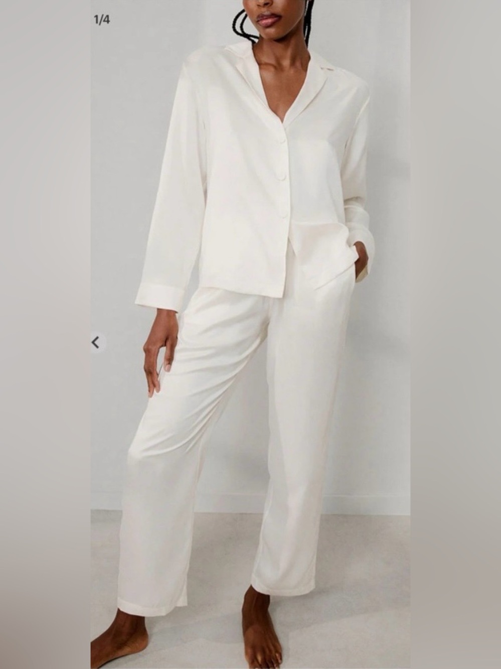 Lunya Washable Silk Long Sleeve Pant pajama Set